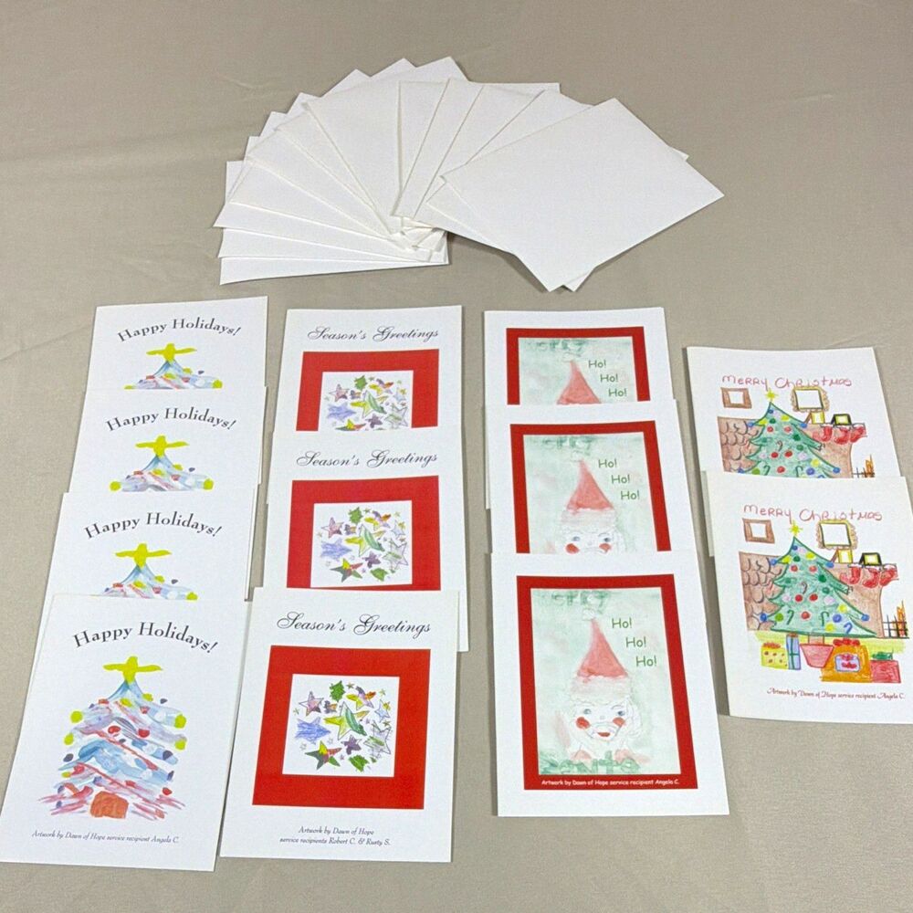Dawn of Hope Christmas Cards Lot of 10 w Envelopes Service Recipient Art
